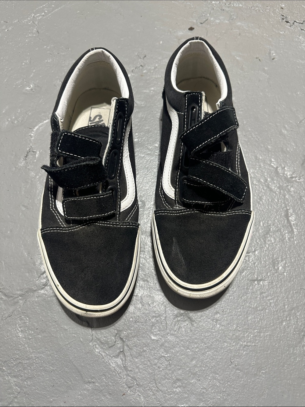 Vans Black and White Velcro Skate Shoes